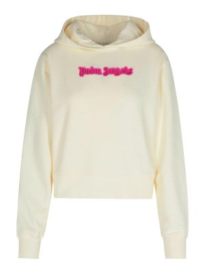 Palm Angels: Sweatshirts & Sweaters - Cream Cotton Sweatshirt