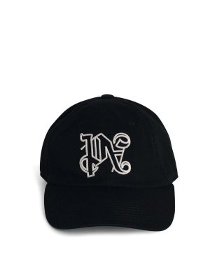 Palm Angels: hats & caps - Black Cotton Cap