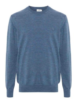 ETRO: Strickpullover mit Rundhalsausschnitt - Rundhalspullover - Blau