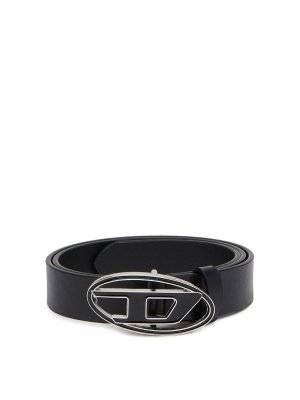 DIESEL ブラック ベルト 75/30 DIESEL | D Buckle Leather Belt | Leather Belt | Scotts Menswear