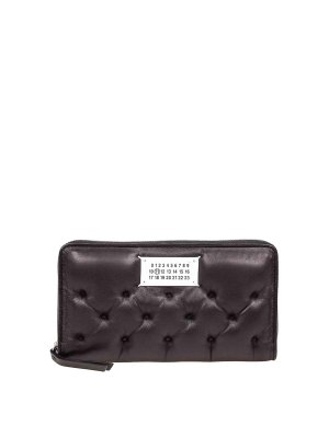 Maison Margiela: wallets & purses - Black Quilted Leather Wallet
