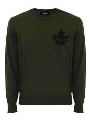 DSQUARED2: crew necks - D2 Leaf Pullover In Wool