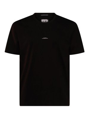 C.P. COMPANY: t-shirts - Black Cotton T-Shirt