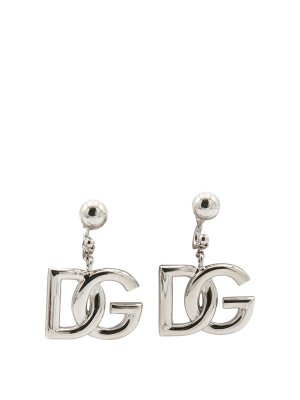 DOLCE & GABBANA: Earrings - Silver-Tone Brass Earrings