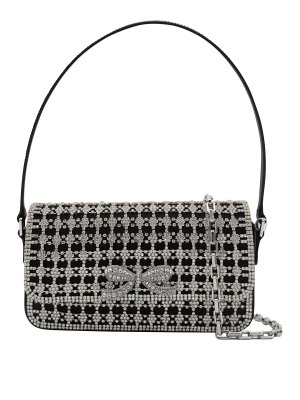 Self Portrait: cross body bags - Black Leather Shoulder Bag