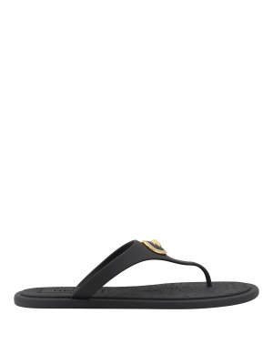 VERSACE: sandals - Black Flats