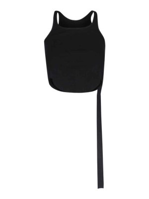 Rick Owens Harness T Draped Top - Black - Women | RO01D2252BH09