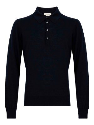 PIACENZA CASHMERE: polo shirts - Long-Sleeve Wool Polo