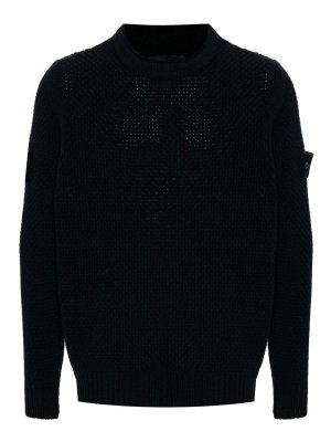 STONE ISLAND: Suéteres con cuello pico - Suéter Cuello Redondo - Azul