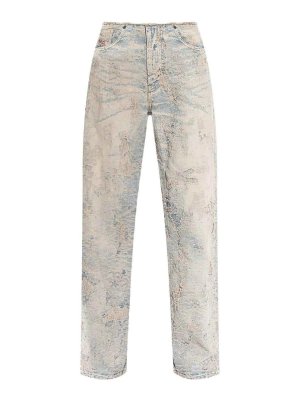 DIESEL: bootcut jeans - Washed-Effect Jeans With Rips