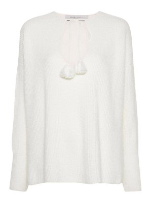 GOLDEN GOOSE: crew necks - Tassel Detail Ribbed Knit Sweater