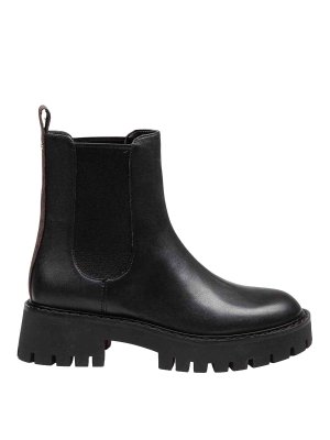 MICHAEL KORS: ankle boots - Asher Flat Ankle Boot In Black Leather