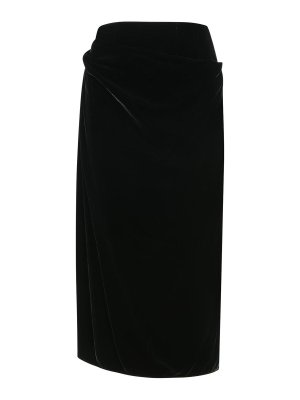 Patou Pleated Midi Skirt - Black - Women | SK0700103999B