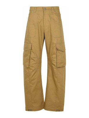 GOLDEN GOOSE: casual trousers - Beige Cotton Blend Cargo Pants