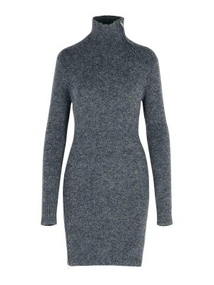 ISABEL MARANT: knee length dresses - Ohara Dark Grey Baby Alpaca Blend Dress