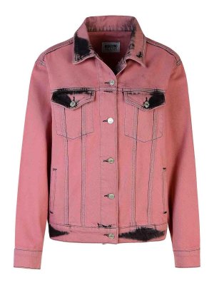 関税込【BALENCIAGA】ロゴプリントデニムジャケット Pink デニムジャケット BALENCIAGA(バレンシアガ) ジャケット