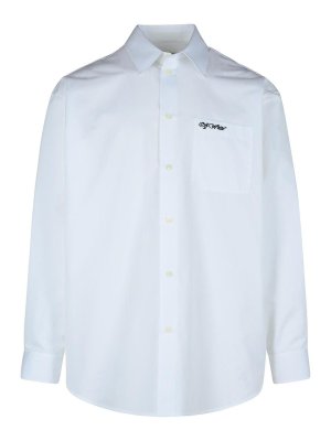 OFF-WHITE: shirts - College White Cotton Shirt