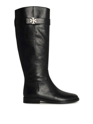 TORY BURCH: boots - Lock Ridin Black Leather Boots