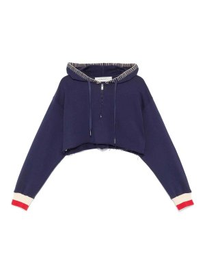 GOLDEN GOOSE: Sweatshirts & Sweaters - Journey Half-Zip Cropped Hoodie