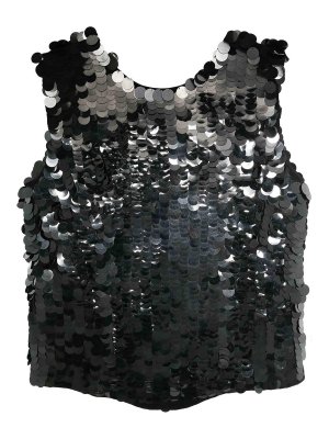 P.A.R.O.S.H.: blouses - Glass Sequin Embellished Blouse