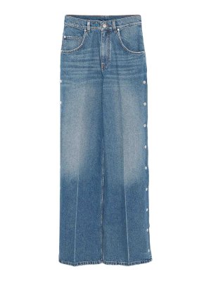STELLA McCARTNEY: bootcut jeans - Snap Stud-Embellished Jeans
