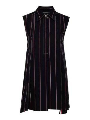 THOM BROWNE: short dresses - Rwb-Stripe Mini Wide Shirt Dress