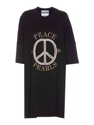 MOSCHINO: knee length dresses - Peace & Pearls Dress