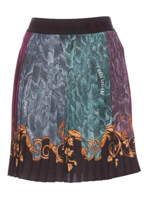 Versace Jeans Couture: Knee length skirts & Midi - Logomania Pleated Mini Skirt