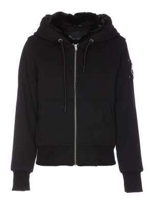 MOOSE KNUCKLES: Sweatshirts & Sweaters - Black Bunny Classic Zip Sweatshirt