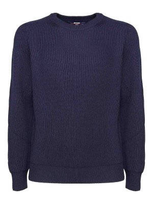K-WAY: Strickpullover mit Rundhalsausschnitt - Rundhalspullover - Blau