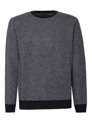 ZANONE: Strickpullover mit Rundhalsausschnitt - Rundhalspullover - Blau