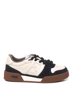 FENDI: trainers - Match Sneakers In Leather With Suede Inserts