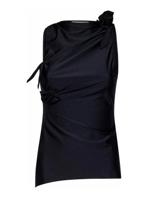 DIESEL◆トップス/S/コットン/BLK ディーゼルDIESEL コットンストレッチホルターネックトップス 黒