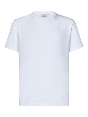 Tシャツ・カットソー VERSACE Men T Shirts 74GAHT05 CJ00T G03 White Versace Jeans Couture Bisiklet Yaka Pamuklu Relaxed Fit