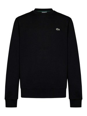 LACOSTE: Sweatshirts & Sweaters - Classic-Fit Black Brushed sweatshirt