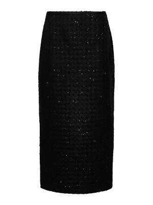 スカート ALESSANDRA RICH Maxi wool skirt Black  FABX3870K4392 POLKA DOT PLEATED SKIRT – Alessandra Rich