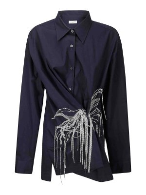 DRIES VAN NOTEN: Chemises - Chemise - Bleu Foncé