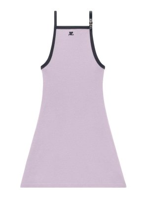 Courreges: knee length dresses - Buckle Contrast Dress