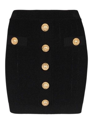 Balmain ミニスカート - 黒 - ブラック | DF1LA465VB000PA