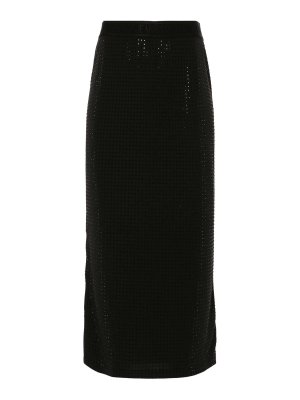 VERSACE JEANS: ニーレングススカート＆ミディ丈 - 膝丈/ミディスカート - 黒