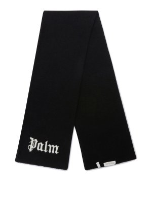 Palm Angels: sciarpe e foulard - Sciarpa in maglia con logo