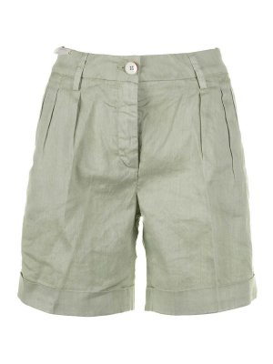 RE-HASH: pantaloni shorts - Bermuda Donna A Vita Alta Verde Mela