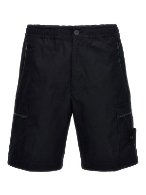 STONE ISLAND: Trousers Shorts - Navy Blue Bermuda Shorts