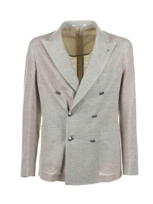 TAGLIATORE: blazers - Beige double-breasted jacket