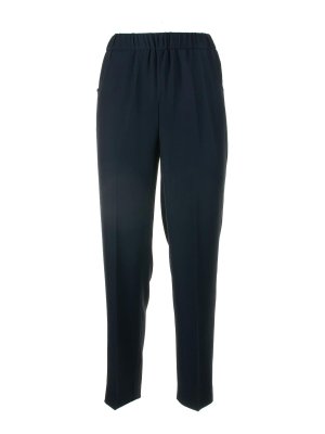 VIA MASINI 80: casual trousers - Elastic Navy Blue Trousers