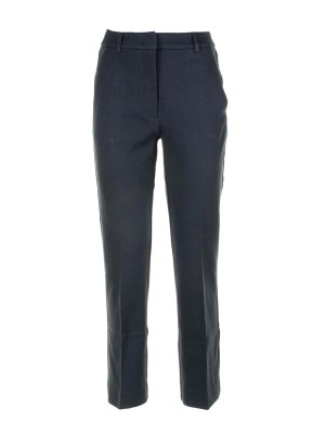 WEEKEND MAX MARA: casual trousers - Navy Blue Cotton Trousers