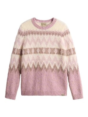 WOOLRICH: Strickpullover mit Rundhalsausschnitt - Rundhalspullover - Beige