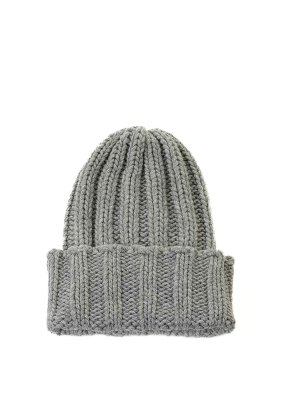 INVERNI: hats & caps - Gray Cashmere Beanie