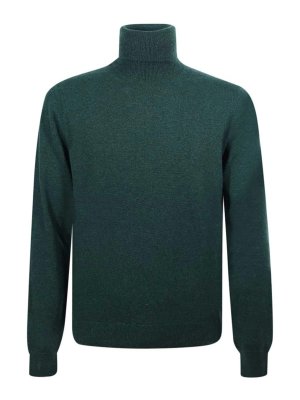 MALO: Turtlenecks & Polo necks - Green Wool Turtleneck
