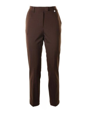Myths: pantaloni casual - Pantalone Chino Marrone A Vita Alta